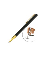 Długopis z pieczątką Heri Diagonal 3020 czarno-złoty w etui